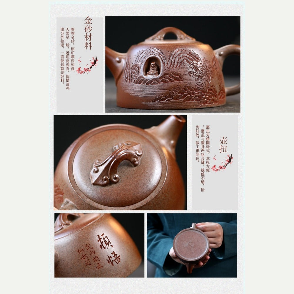 Yixing Zisha Teapot [Dunwu Damo] (High Temperature Duan Ni - 295ml) - YIQIN TEA HOUSE | yiqinteahouse.com | 200-300ml, new arrival, teapot, teaware, zisha teapot