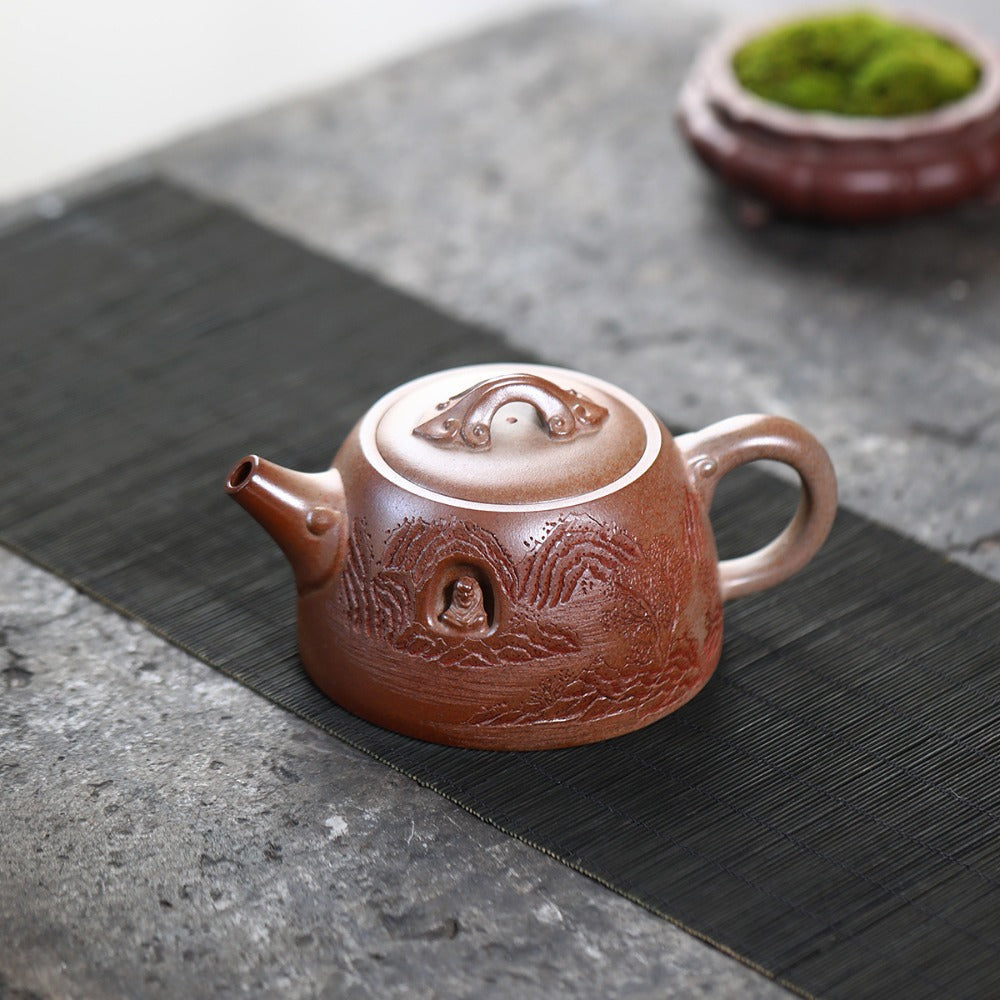 Yixing Zisha Teapot [Dunwu Damo] (High Temperature Duan Ni - 295ml) - YIQIN TEA HOUSE | yiqinteahouse.com | 200-300ml, new arrival, teapot, teaware, zisha teapot