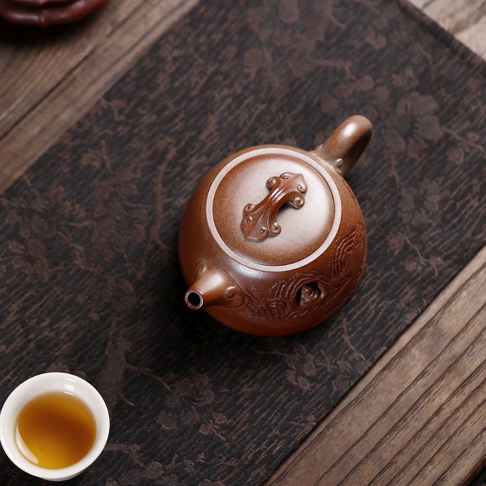 Yixing Zisha Teapot [Dunwu Damo] (High Temperature Duan Ni - 295ml) - YIQIN TEA HOUSE | yiqinteahouse.com | 200-300ml, new arrival, teapot, teaware, zisha teapot