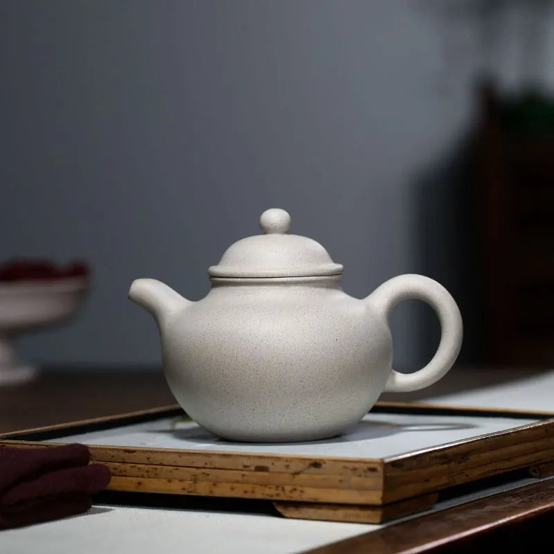 Yixing Zisha Teapot [Duo Qiu] (Bai Duan Ni - 320ml) - YIQIN TEA HOUSE | yiqinteahouse.com | >300ml, teapot, teaware, zisha teapot