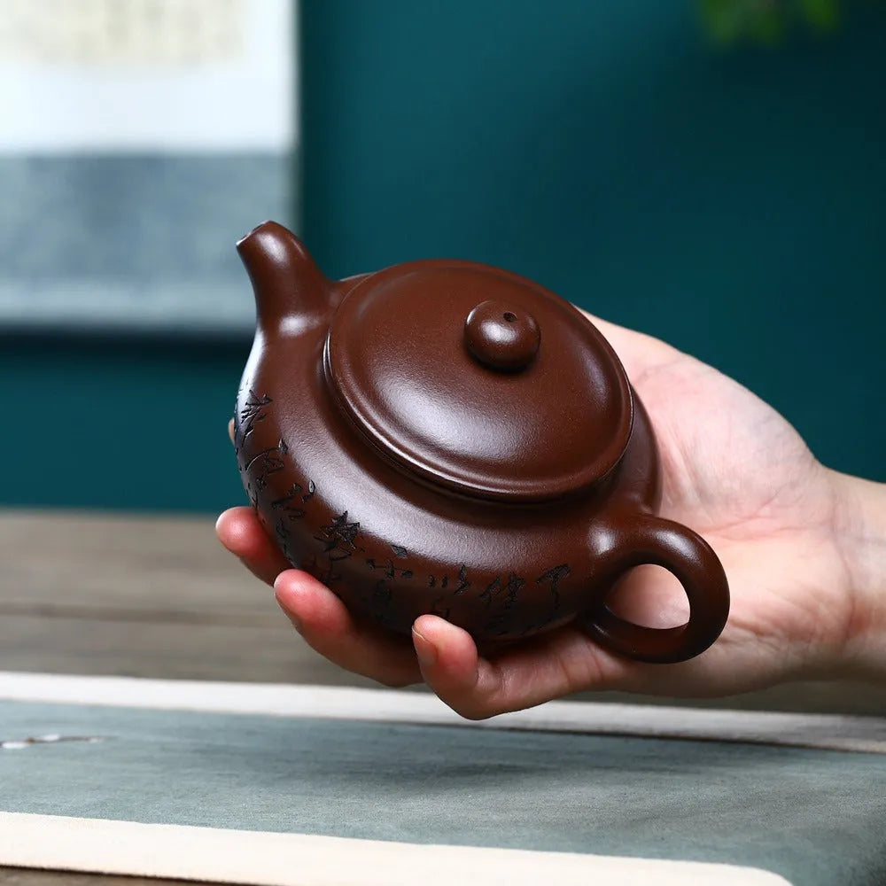 Yixing Zisha Teapot [Fanggu Pot] (Lao Zi Ni - 330ml) - YIQIN TEA HOUSE | yiqinteahouse.com | >300ml, new arrival, teapot, teaware, zisha teapot