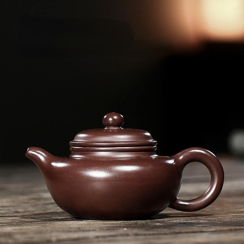 Yixing Zisha Teapot [Fanggu Pot] (Zi Zhu Ni - 240ml) - YIQIN TEA HOUSE | yiqinteahouse.com | 200-300ml, teapot, teaware, zisha teapot