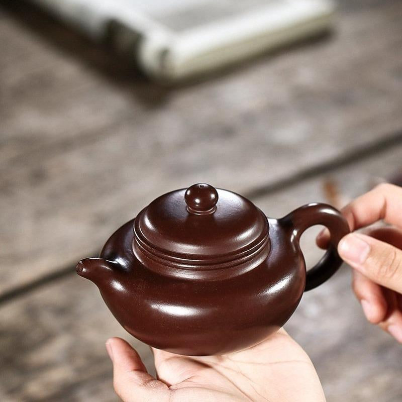 Yixing Zisha Teapot [Fanggu Pot] (Zi Zhu Ni - 240ml) - YIQIN TEA HOUSE | yiqinteahouse.com | 200-300ml, teapot, teaware, zisha teapot