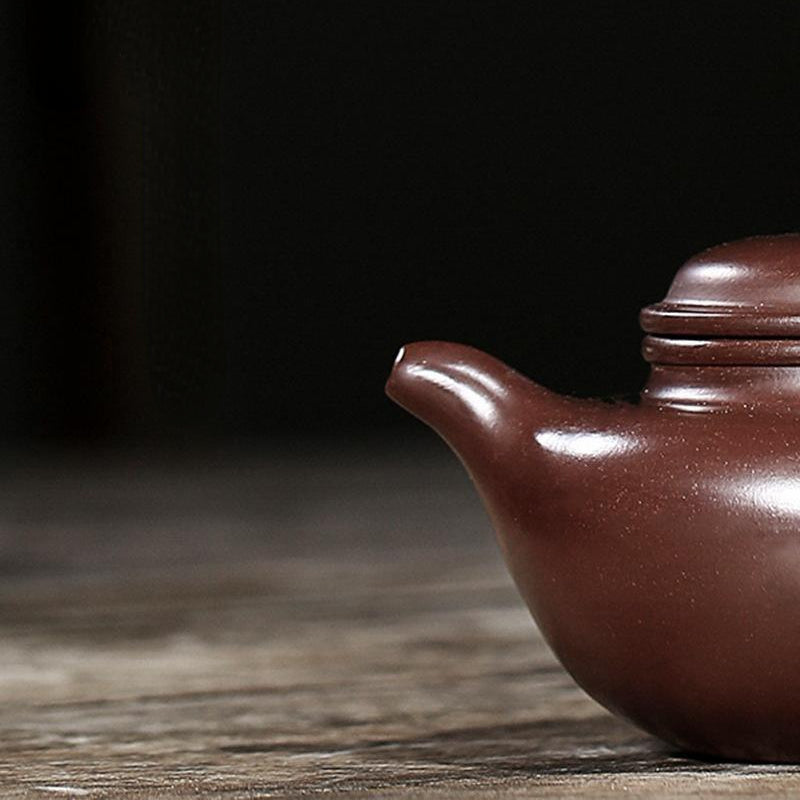 Yixing Zisha Teapot [Fanggu Pot] (Zi Zhu Ni - 240ml) - YIQIN TEA HOUSE | yiqinteahouse.com | 200-300ml, teapot, teaware, zisha teapot