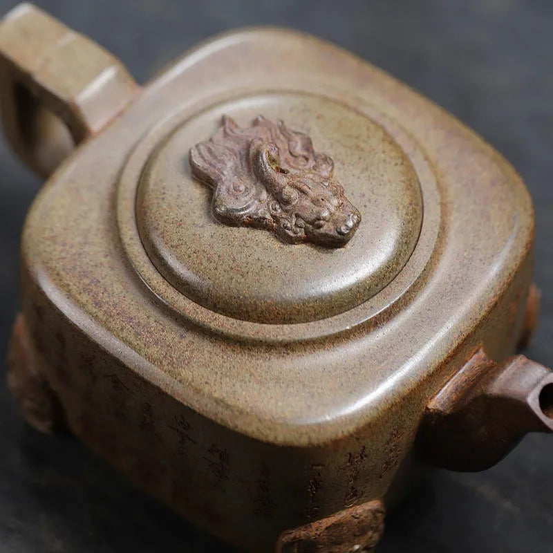 Yixing Zisha Teapot [Four Legs Dragon] (Duan Ni Firewood Firing - 400ml) - YIQIN TEA HOUSE | yiqinteahouse.com | >300ml, teapot, teaware, zisha teapot