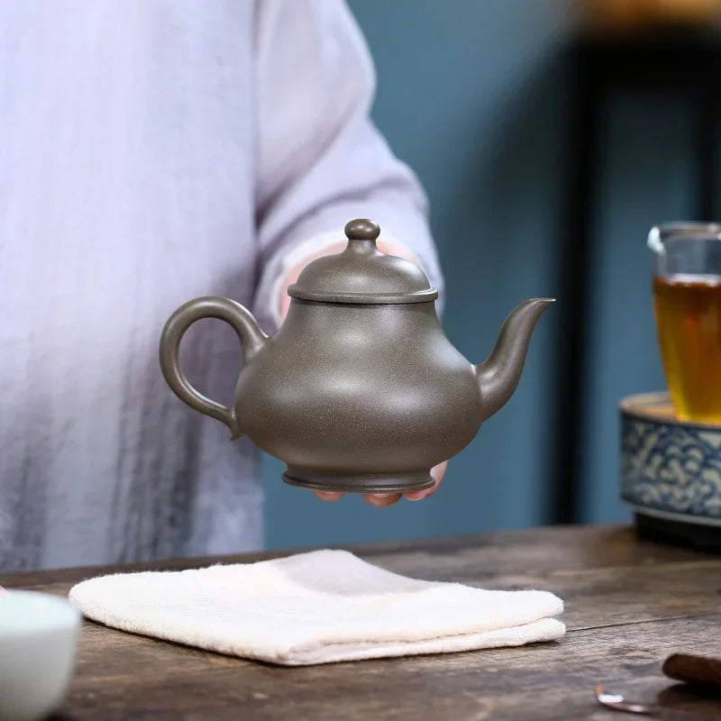 Yixing Zisha Teapot [Gao Pan Hu] (Xue Ke Qing - 300ml)
