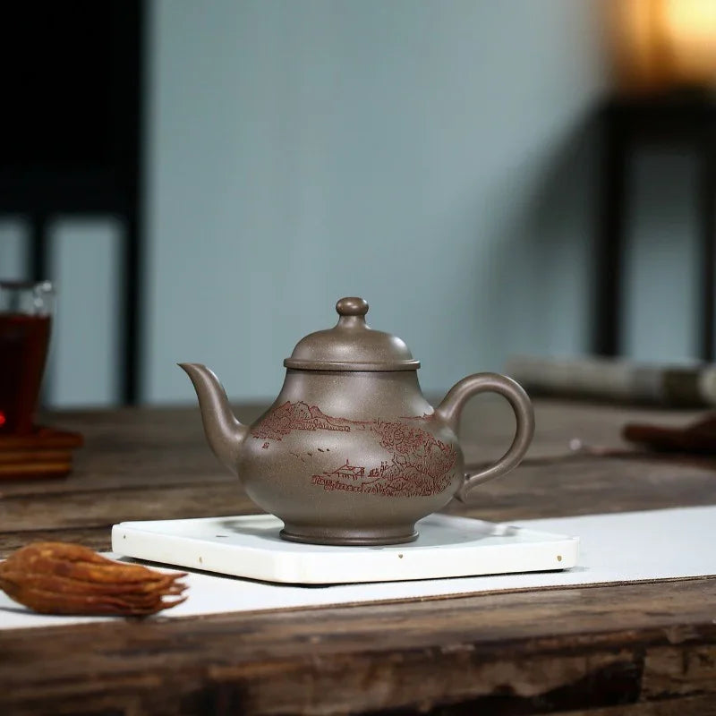 Yixing Zisha Teapot [Gao Pan Hu] (Xue Ke Qing - 300ml)