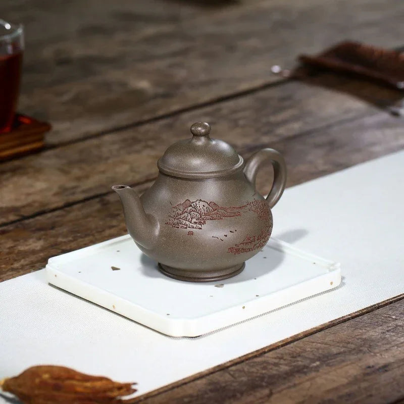 Yixing Zisha Teapot [Gao Pan Hu] (Xue Ke Qing - 300ml)