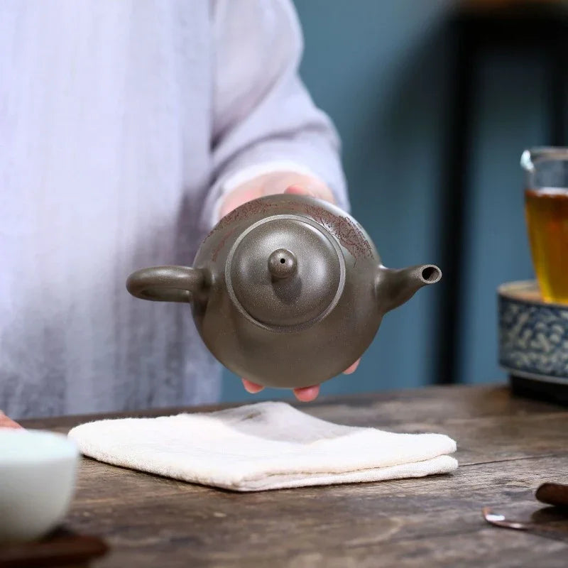 Yixing Zisha Teapot [Gao Pan Hu] (Xue Ke Qing - 300ml)