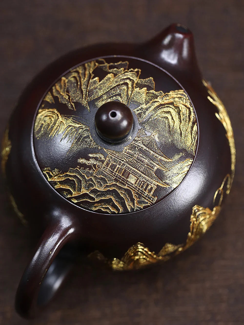 Théière Yixing Zisha [Dragon doré Xishi] (Gu Hong Ni - 300 ml)
