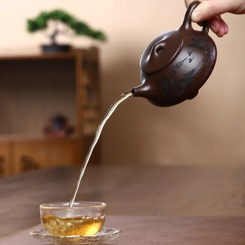 Yixing Zisha Teapot [God Rewards Jingzhou Shi Piao] (Lao Zi Ni - 220ml) - YIQIN TEA HOUSE | yiqinteahouse.com | 200-300ml, teapot, teaware, zisha teapot