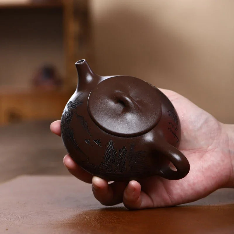 Yixing Zisha Teapot [God Rewards Jingzhou Shi Piao] (Lao Zi Ni - 220ml) - YIQIN TEA HOUSE | yiqinteahouse.com | 200-300ml, teapot, teaware, zisha teapot