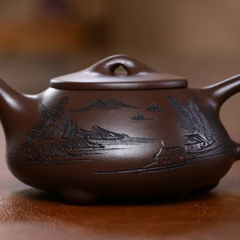 Yixing Zisha Teapot [God Rewards Jingzhou Shi Piao] (Lao Zi Ni - 220ml) - YIQIN TEA HOUSE | yiqinteahouse.com | 200-300ml, teapot, teaware, zisha teapot