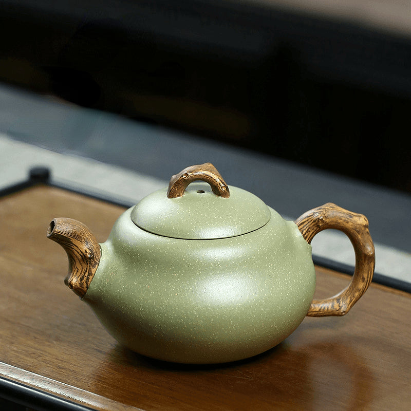 Yixing Zisha Teapot [Gourd] (Douqing Sha/Jiao Ni - 240ml) - YIQIN TEA HOUSE | yiqinteahouse.com | 200-300ml, new arrival, teapot, teaware, zisha teapot