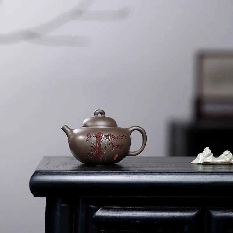 Yixing Zisha Teapot [Green Bamboo] (Qinghui Duan - 180ml) - YIQIN TEA HOUSE | yiqinteahouse.com | <200ml, teapot, teaware, zisha teapot