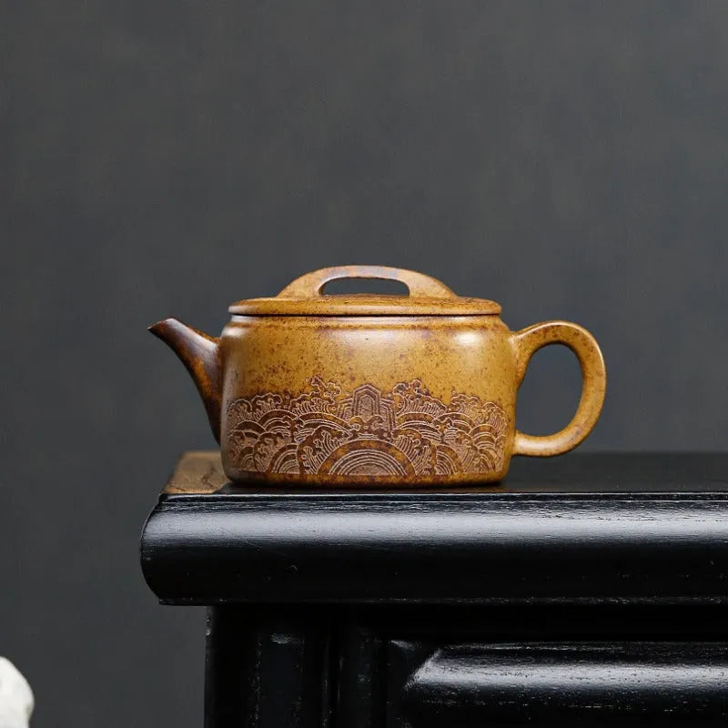 Yixing Zisha Teapot [Guan Canghai Hanwa] (High Temperature Duan Ni - 250ml) - YIQIN TEA HOUSE | yiqinteahouse.com | 200-300ml, new arrival, teapot, teaware, zisha teapot