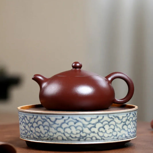 Yixing Zisha Teapot [Half Moon Pot] (Lao Zi Ni - 325ml) - YIQIN TEA HOUSE | yiqinteahouse.com | >300ml, new arrival, teapot, teaware, zisha teapot