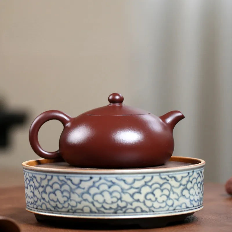 Yixing Zisha Teapot [Half Moon Pot] (Lao Zi Ni - 325ml) - YIQIN TEA HOUSE | yiqinteahouse.com | >300ml, new arrival, teapot, teaware, zisha teapot