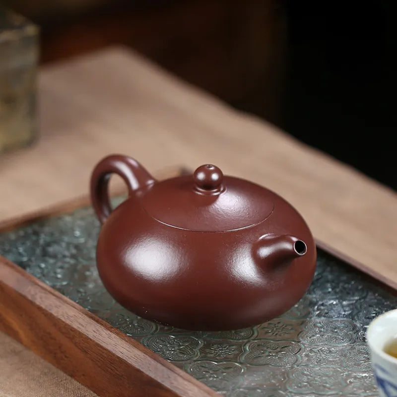 Yixing Zisha Teapot [Half Moon Pot] (Lao Zi Ni - 325ml) - YIQIN TEA HOUSE | yiqinteahouse.com | >300ml, new arrival, teapot, teaware, zisha teapot