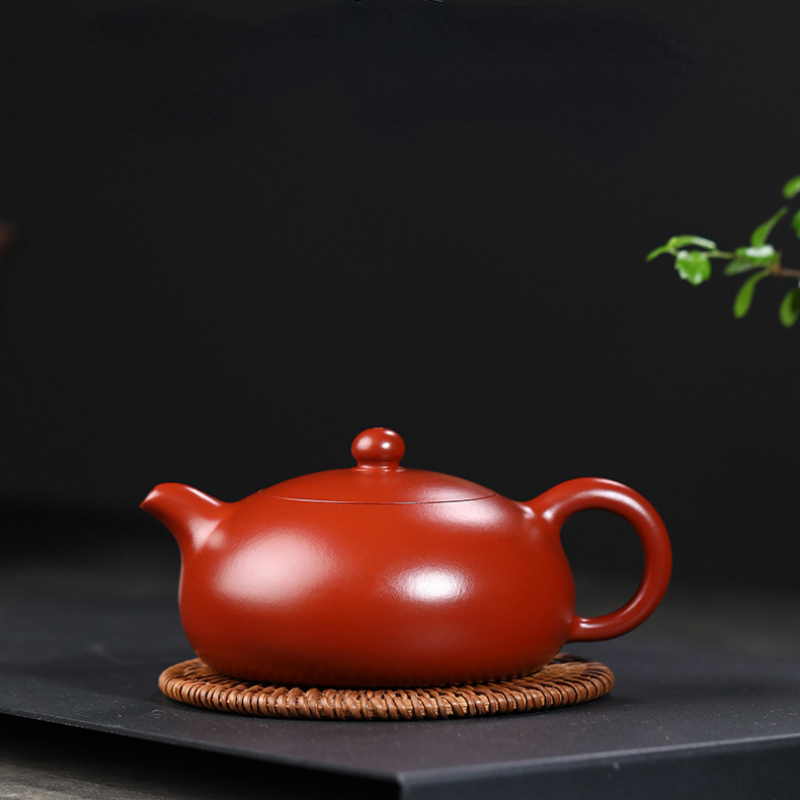 Yixing Zisha Teapot [Half Moon Pot] (Zhu Ni - 280ml) - YIQIN TEA HOUSE | yiqinteahouse.com | 200-300ml, new arrival, teapot, teaware, zisha teapot