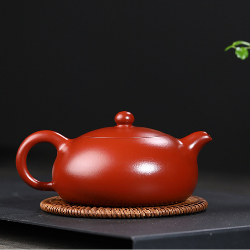 Yixing Zisha Teapot [Half Moon Pot] (Zhu Ni - 280ml) - YIQIN TEA HOUSE | yiqinteahouse.com | 200-300ml, new arrival, teapot, teaware, zisha teapot