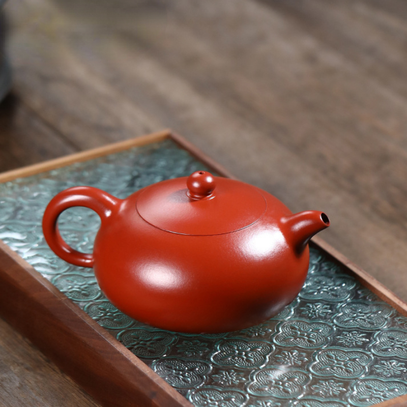 Yixing Zisha Teapot [Half Moon Pot] (Zhu Ni - 280ml) - YIQIN TEA HOUSE | yiqinteahouse.com | 200-300ml, new arrival, teapot, teaware, zisha teapot