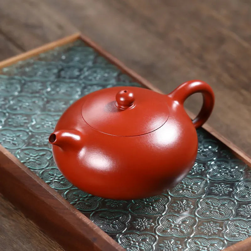 Yixing Zisha Teapot [Half Moon Pot] (Zhu Ni - 280ml) - YIQIN TEA HOUSE | yiqinteahouse.com | 200-300ml, new arrival, teapot, teaware, zisha teapot