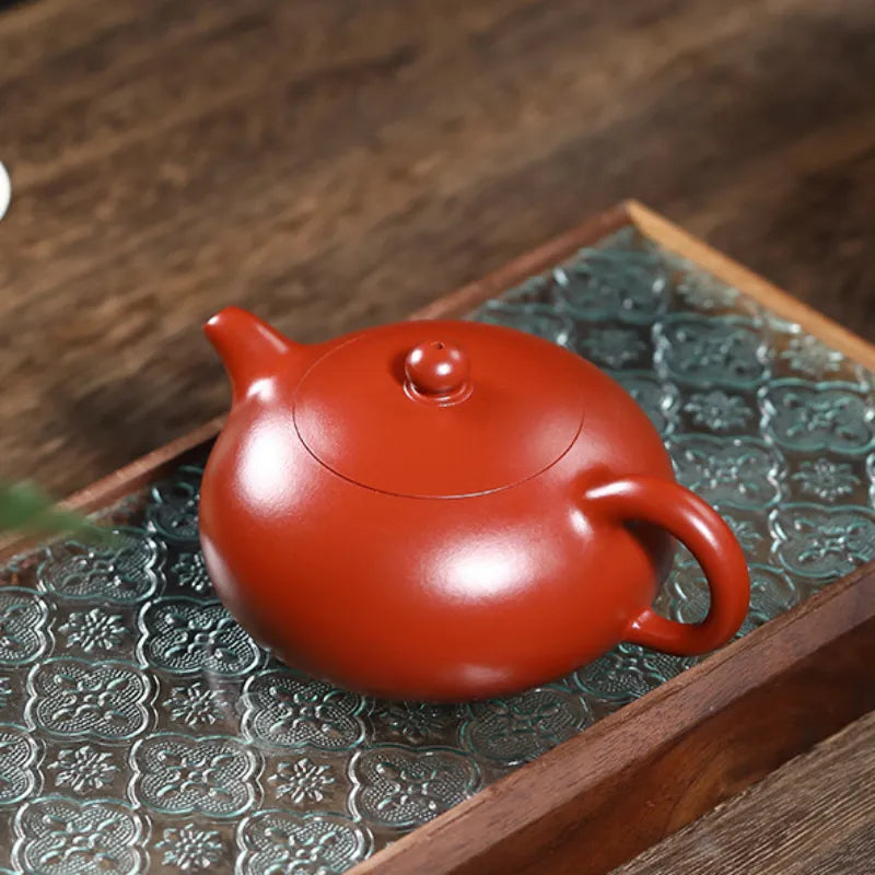 Yixing Zisha Teapot [Half Moon Pot] (Zhu Ni - 280ml) - YIQIN TEA HOUSE | yiqinteahouse.com | 200-300ml, new arrival, teapot, teaware, zisha teapot