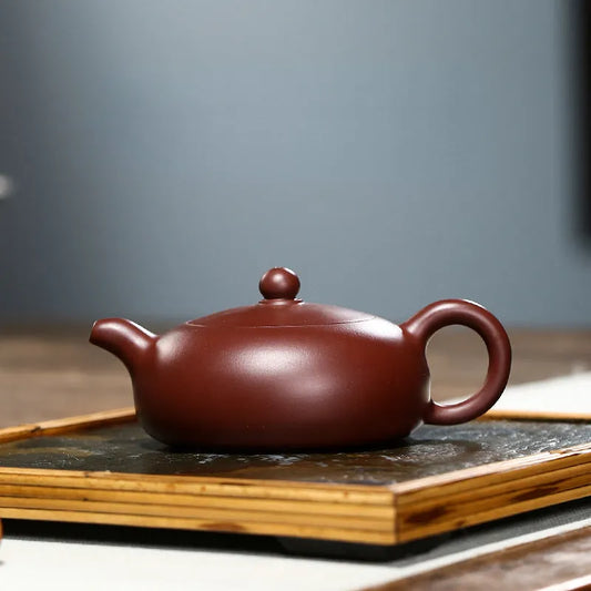 Yixing Zisha Teapot [Half Moon Pot] (Zi Zhu Ni - 150ml) - YIQIN TEA HOUSE | yiqinteahouse.com | <200ml, new arrival, teapot, teaware, zisha teapot