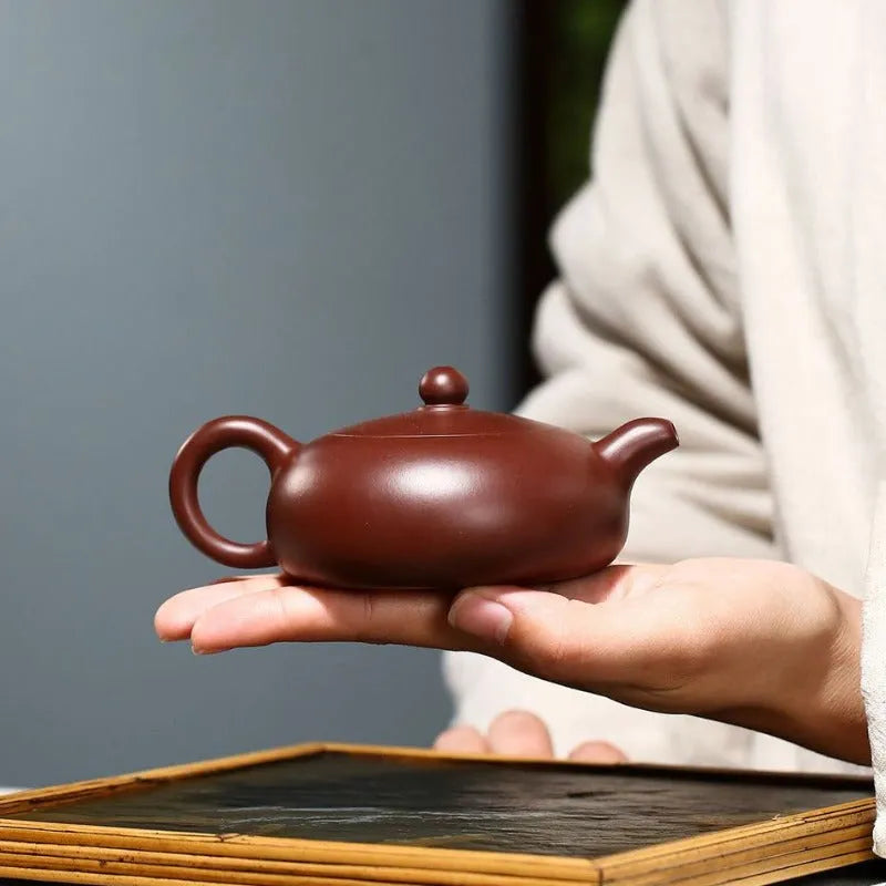 Yixing Zisha Teapot [Half Moon Pot] (Zi Zhu Ni - 150ml) - YIQIN TEA HOUSE | yiqinteahouse.com | <200ml, new arrival, teapot, teaware, zisha teapot