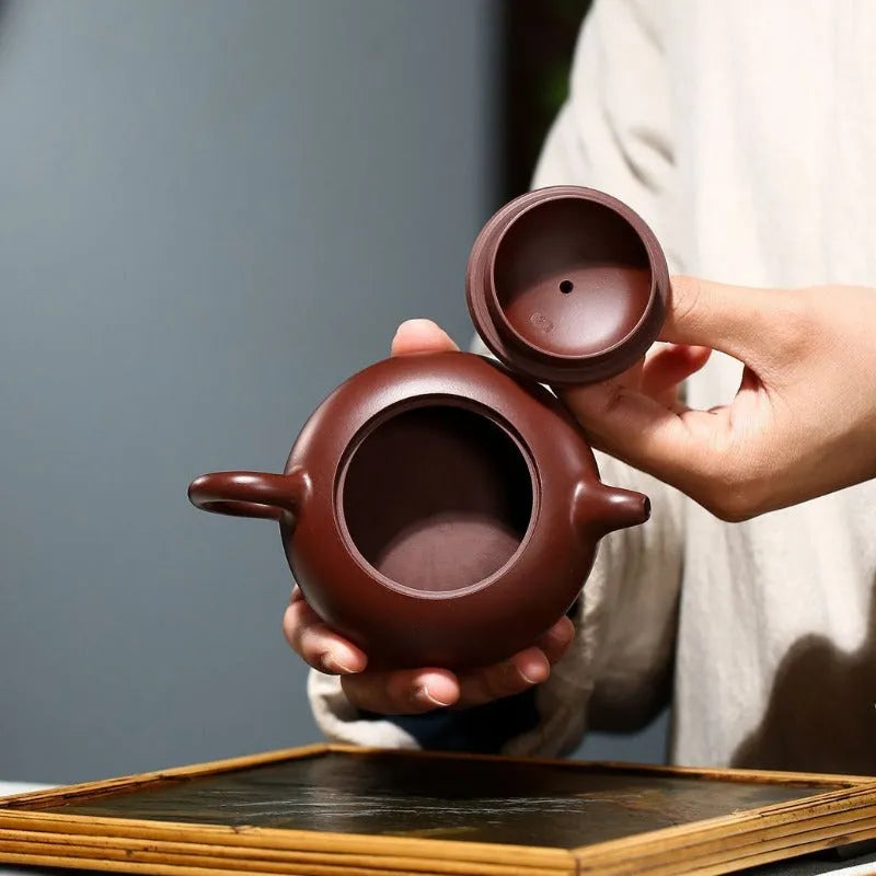 Yixing Zisha Teapot [Half Moon Pot] (Zi Zhu Ni - 150ml) - YIQIN TEA HOUSE | yiqinteahouse.com | <200ml, new arrival, teapot, teaware, zisha teapot