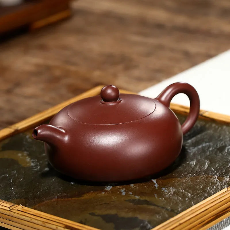 Yixing Zisha Teapot [Half Moon Pot] (Zi Zhu Ni - 150ml) - YIQIN TEA HOUSE | yiqinteahouse.com | <200ml, new arrival, teapot, teaware, zisha teapot