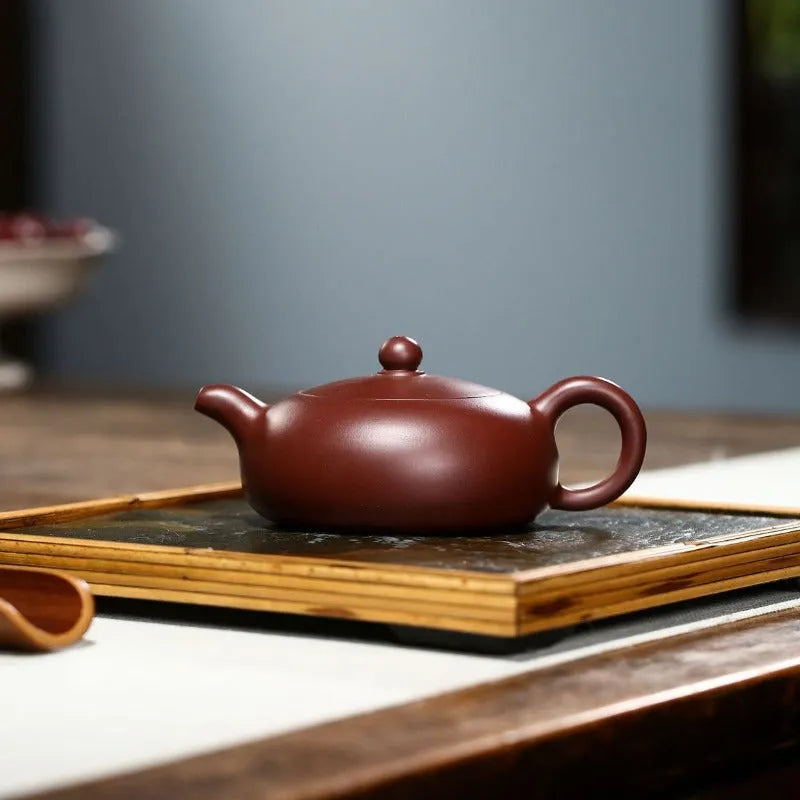 Yixing Zisha Teapot [Half Moon Pot] (Zi Zhu Ni - 150ml) - YIQIN TEA HOUSE | yiqinteahouse.com | <200ml, new arrival, teapot, teaware, zisha teapot