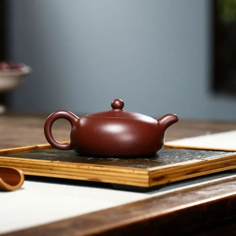 Yixing Zisha Teapot [Half Moon Pot] (Zi Zhu Ni - 150ml) - YIQIN TEA HOUSE | yiqinteahouse.com | <200ml, new arrival, teapot, teaware, zisha teapot