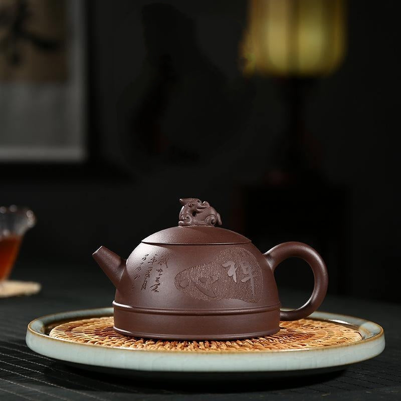 Yixing Zisha Teapot [Half Moon] (Zi Ni - 300ml) - YIQIN TEA HOUSE | yiqinteahouse.com | 200-300ml, teapot, teaware, zisha teapot