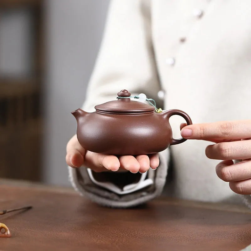 Yixing Zisha Teapot [Han Jiang] (Bensan Lu Ni/Zi Ni - 160ml) - YIQIN TEA HOUSE | yiqinteahouse.com | <200ml, teapot, teaware, zisha teapot