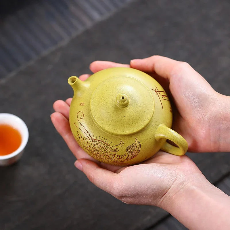 Yixing Zisha Teapot [Han Jiang] (Huangjin Duan Ni - 190ml) - YIQIN TEA HOUSE | yiqinteahouse.com | <200ml, teapot, teaware, zisha teapot