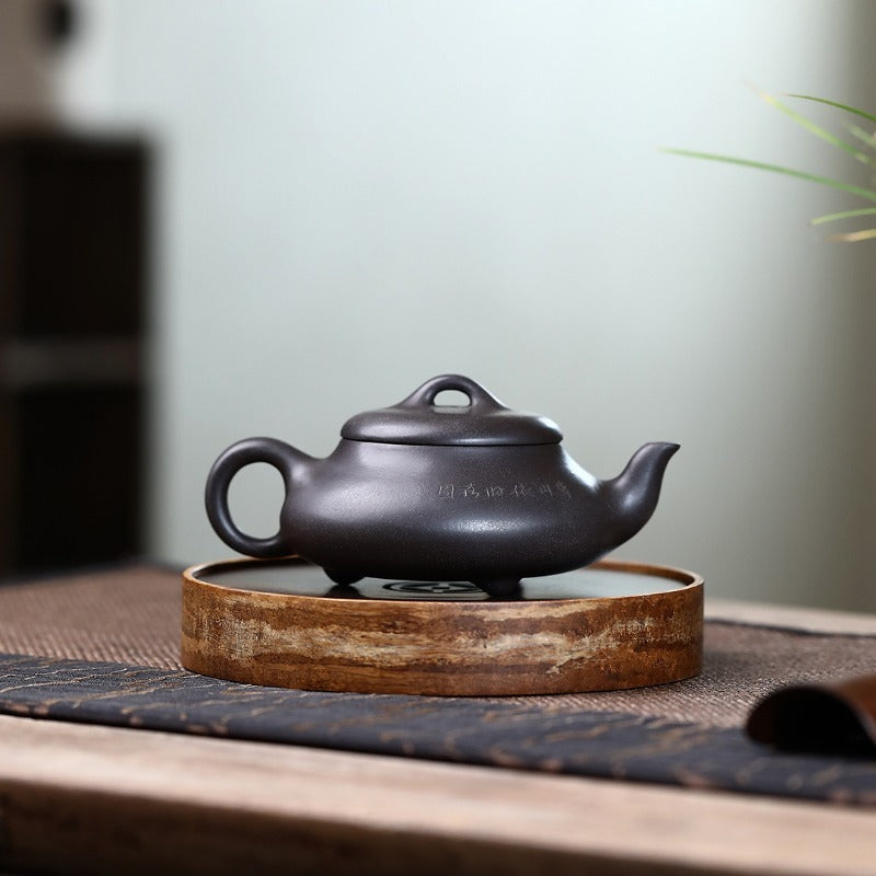 Yixing Zisha Teapot [Han Tang Shi Piao] (Hei Jin Sha - 200ml) - YIQIN TEA HOUSE | yiqinteahouse.com | 200-300ml, teapot, teaware, zisha teapot