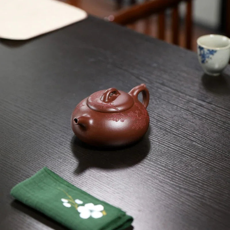Yixing Zisha Teapot [Han Xiang] (Di Cao Qing - 330ml) - YIQIN TEA HOUSE | yiqinteahouse.com | >300ml, teapot, teaware, zisha teapot