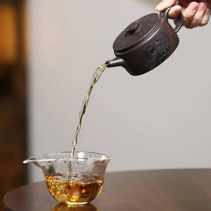 Yixing Zisha Teapot [Jiangnan Hanwa] (Chi Long Xue Sha - 150ml) - YIQIN TEA HOUSE | yiqinteahouse.com | <200ml, teapot, teaware, zisha teapot