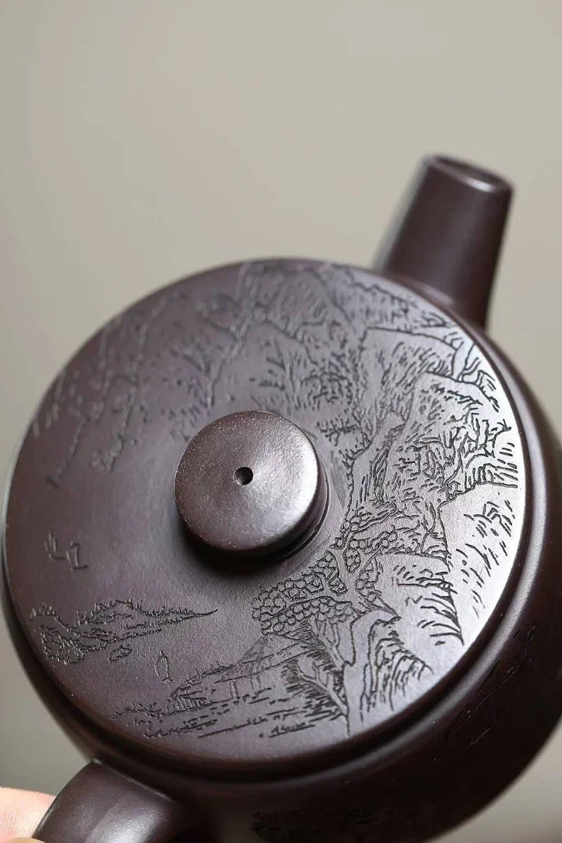 Yixing Zisha Teapot [Jiangnan Hanwa] (Chi Long Xue Sha - 150ml) - YIQIN TEA HOUSE | yiqinteahouse.com | <200ml, teapot, teaware, zisha teapot