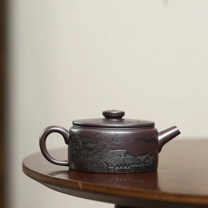 Yixing Zisha Teapot [Jiangnan Hanwa] (Chi Long Xue Sha - 150ml) - YIQIN TEA HOUSE | yiqinteahouse.com | <200ml, teapot, teaware, zisha teapot