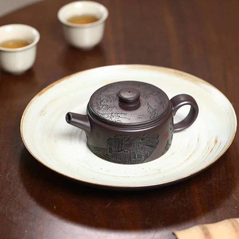 Yixing Zisha Teapot [Jiangnan Hanwa] (Chi Long Xue Sha - 150ml) - YIQIN TEA HOUSE | yiqinteahouse.com | <200ml, teapot, teaware, zisha teapot