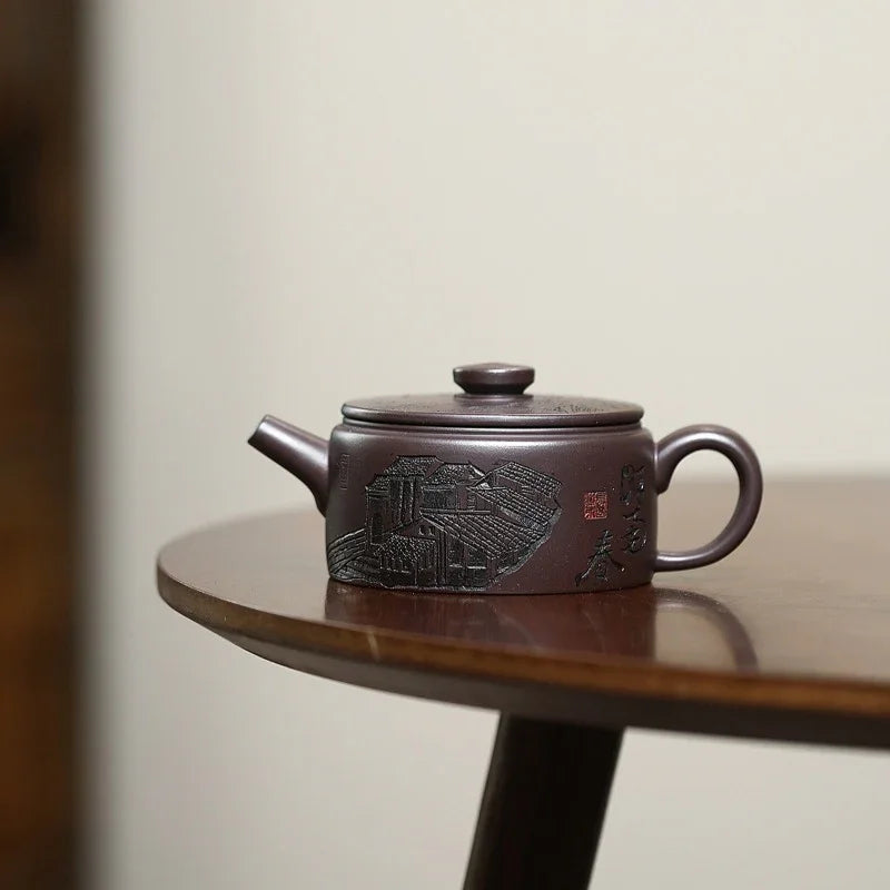 Yixing Zisha Teapot [Jiangnan Hanwa] (Chi Long Xue Sha - 150ml) - YIQIN TEA HOUSE | yiqinteahouse.com | <200ml, teapot, teaware, zisha teapot
