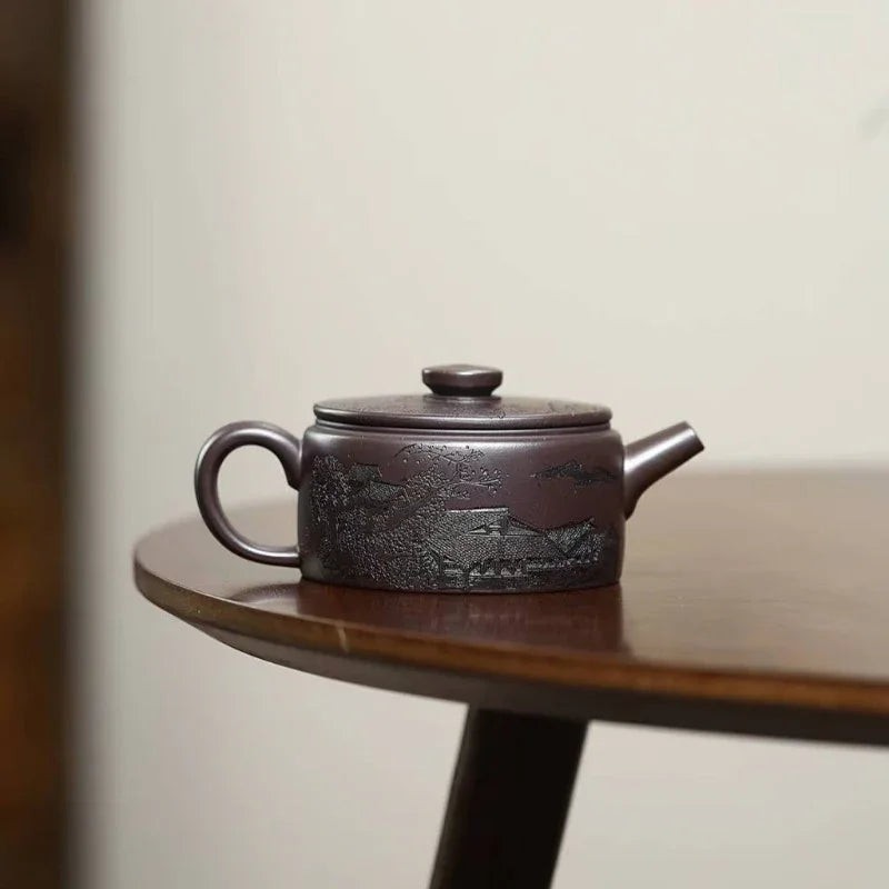 Yixing Zisha Teapot [Jiangnan Hanwa] (Chi Long Xue Sha - 150ml) - YIQIN TEA HOUSE | yiqinteahouse.com | <200ml, teapot, teaware, zisha teapot