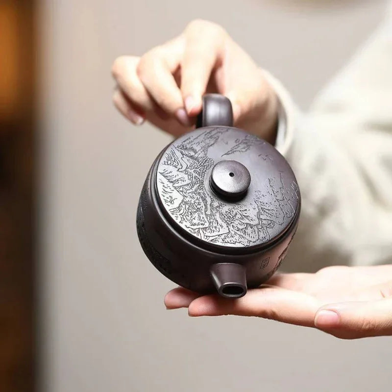 Yixing Zisha Teapot [Jiangnan Hanwa] (Chi Long Xue Sha - 150ml) - YIQIN TEA HOUSE | yiqinteahouse.com | <200ml, teapot, teaware, zisha teapot