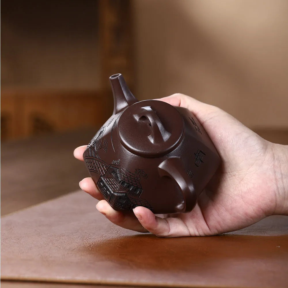 Yixing Zisha Teapot [Jiangnan Liufang Ziye Shi Piao] (Zi Ni - 220ml) - YIQIN TEA HOUSE | yiqinteahouse.com | 200-300ml, new arrival, teapot, teaware, zisha teapot