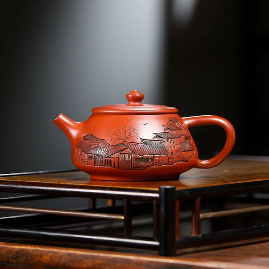 Yixing Zisha Teapot [Jiangnan Shi Piao] (Dahongpao - 230ml) - YIQIN TEA HOUSE | yiqinteahouse.com | 200-300ml, new arrival, teapot, teaware, zisha teapot