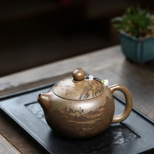 Yixing Zisha Teapot [Jiangshan Ru Hua Xishi] (Chenxiang Ni Firewood Firing - 550ml)