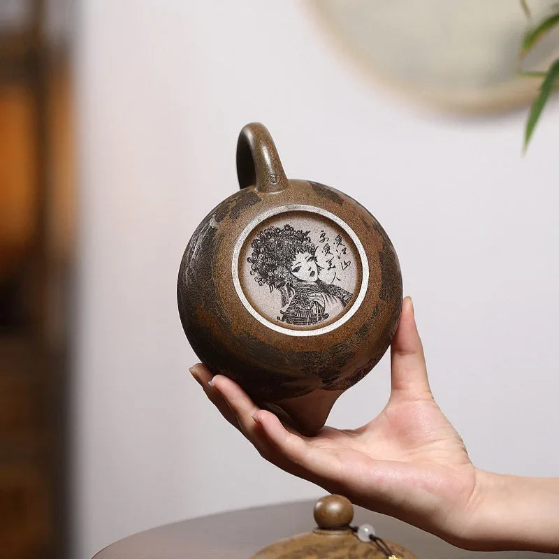Teko Zisha Yixing [Jiangshan Ru Hua Xishi] (Chenxiang Ni Pembakaran Kayu Api - 550ml)